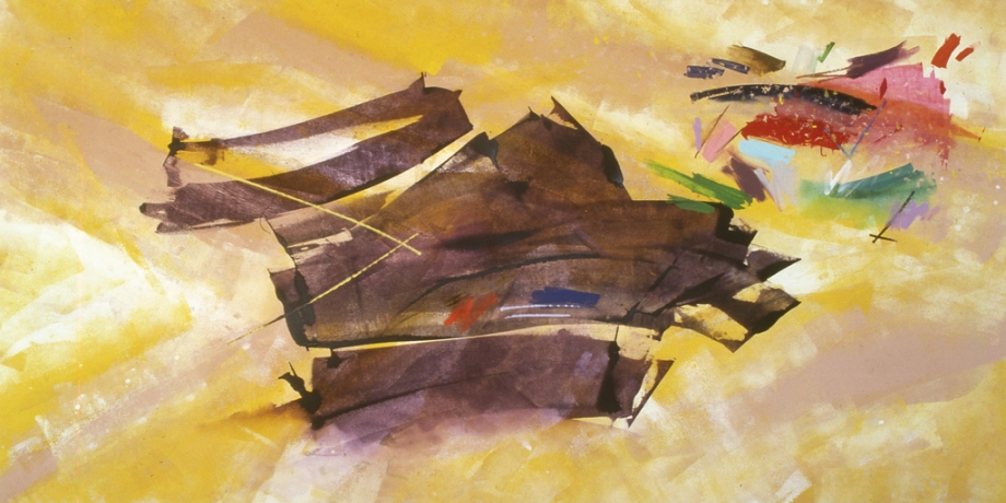 Accelerated Yellow (1978), acrylic/canvas, 60" x 120